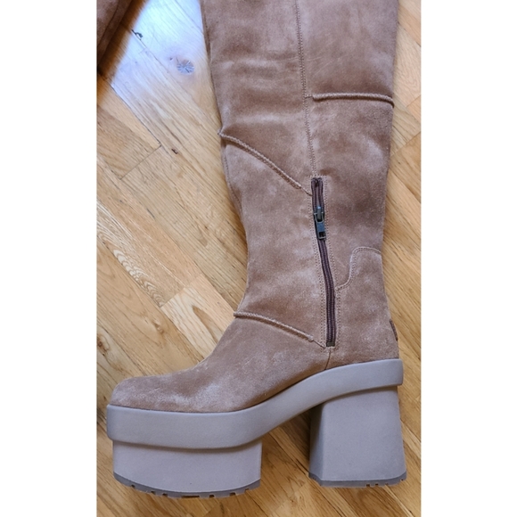 🆕️ UGG New Heights Platform Ochre Brown Over the Knee Boots Size 10 Baddie - Picture 7 of 15